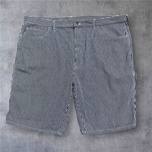 Dickies Hickory Striped Conductor Carpenter Shorts Blue Cotton Men's Size 44